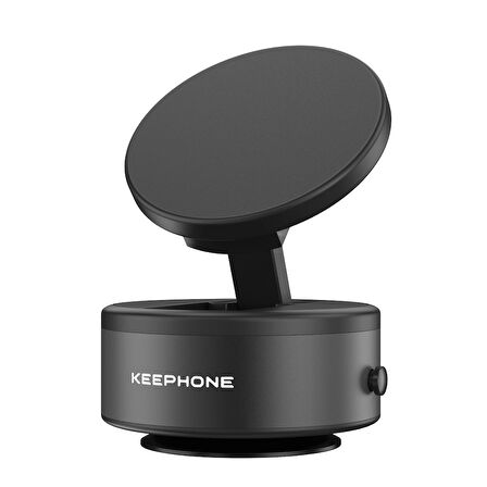 Keephone CR107 Kablosuz Şarj Destekli Vantuzlu MagSafe Araç İçi Telefon Tutucu - Siyah