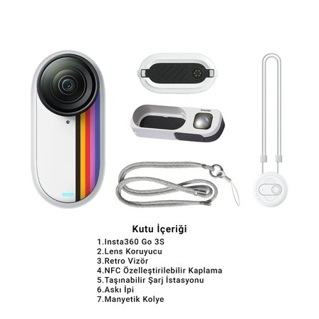 Insta360 GO 3S Retro Bundle Special Edition 4K Mini Aksiyon Kamerası Giyilebilir Kamera Seti