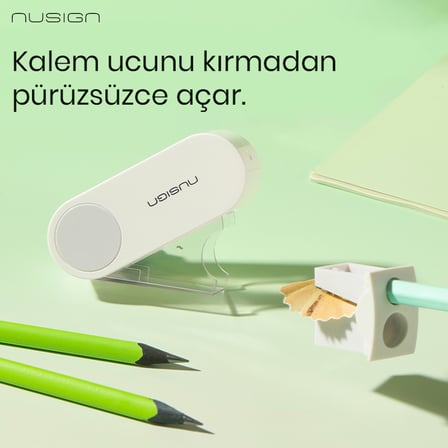 Nusign Çevirmeli Kalemtıraş, Beyaz