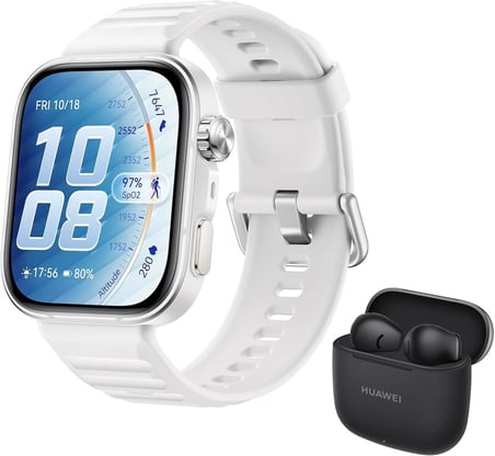 Watch Fit 5 Pro Akıllı Saat - Beyaz, Huawei Freebuds SE3 Siyah Hediyeli