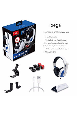 12'li Playstation 5 Kablo Stand Şarj Kulaklık Askı Analog Set