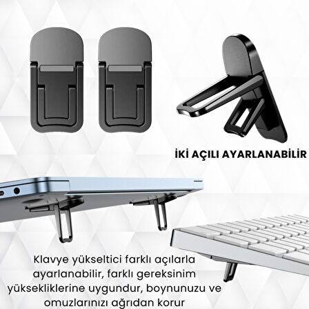 Coofbe 2 Adet Yapışkanlı Katlanılabilir 2 Kademe Yükseklik Ayarlı Laptop Standı Laptop Stand Ayağı