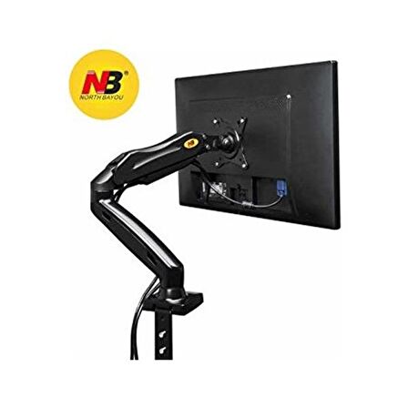 NB F80 Tek Kol Amortisörlü Monitör Tutucu 17-30" Masa Monitör Tutucu SİYAH