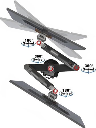 NORTH BAYOU H180 İKİ KOL PROFESYONEL MONİTÖR STAND