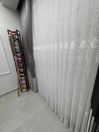 NİVEMESHOME BELYA APLİK4 1/2,5 PİLELİ BAMBU TÜL PERDE