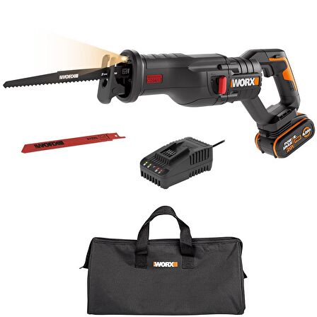 WORX WX516 20Volt 4.0Ah. Li-ion Kömürsüz Profesyonel Tilki Kuyruğu Testere 
