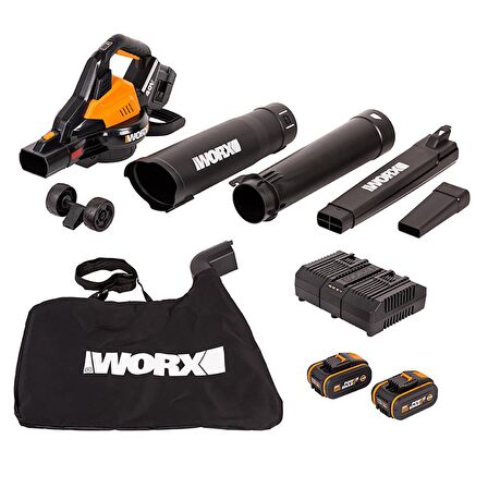 WORX WG583E 40Volt 4.0Ah. Li-ion Kömürsüz Profesyonel Yaprak Toplama ve Üfleme