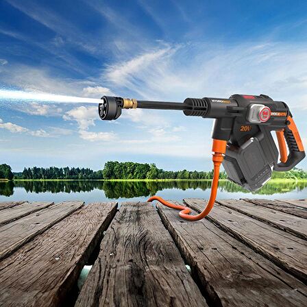 WORX WG633E 20Volt 4.0Ah. Li-ion 56Bar Kömürsüz Basınçlı Yıkama Tabancası + 2 Parça Yıkama Seti 