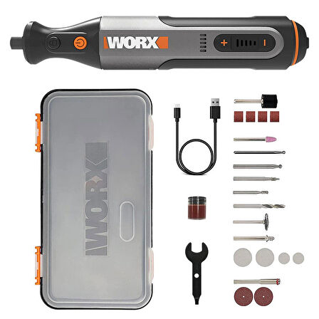 WORX WX106 8Volt Kalem Tipi Devir Ayarlı Profesyonel Gravür Makinesi + 21 Parça Aksesuar