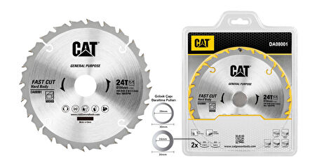 CAT DA08001 184x30mm Ahşap Kesme Elmas, Daire Testere Bıçağı 24 Diş