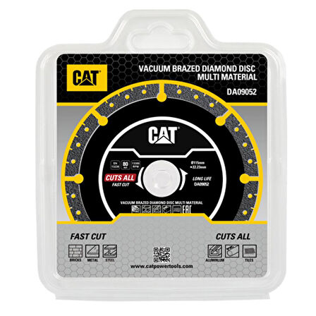 CAT DA09052 115mm Profesyonel Çelik, İnox, Alüminyum, PVC, Fayans, Çok Amaçlı Elmas Kesme Diski (Soketli, Aralıklı Kenar)