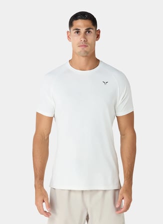 Squatwolf MT02264-10223 Ultralight Gym Tee Beyaz Bisiklet Yaka Fit Düz Erkek T-Shirt