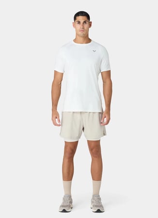 Squatwolf MT02264-10223 Ultralight Gym Tee Beyaz Bisiklet Yaka Fit Düz Erkek T-Shirt