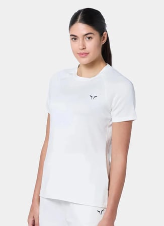 WT022860223 Weightless Tee Beyaz Bisiklet Yaka Düz Kadın T-Shirt