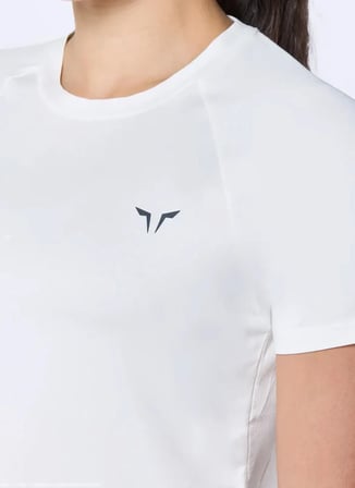 WT022860223 Weightless Tee Beyaz Bisiklet Yaka Düz Kadın T-Shirt