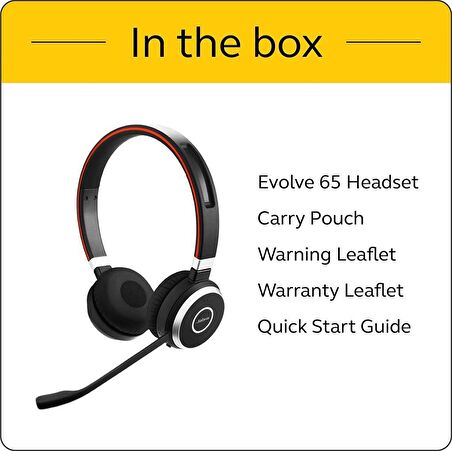 Jabra Evolve 65 UC Kablosuz Kulaklık, Stereo