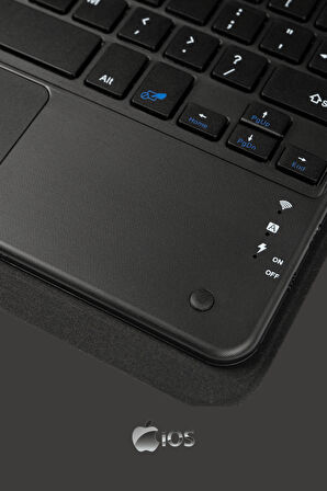 iPad Air 11 2024 M2 Uyumlu Fuchsia Touch Padli Bluetoothlu Klavyeli Standlı Tablet Kılıfı