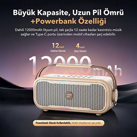 NowGo C2 60W Taşınabilir RGB Bluetooth Hoparlör IPX4 Parti Speaker Yeşil