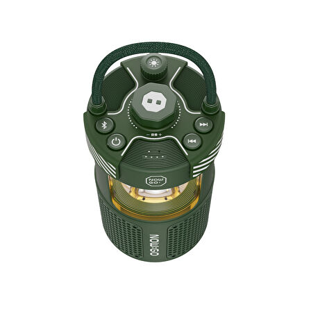 NowGo F1 20W Bluetoooth Hoparlör Taşınabilir Powerbank Kamp Feneri Yeşil