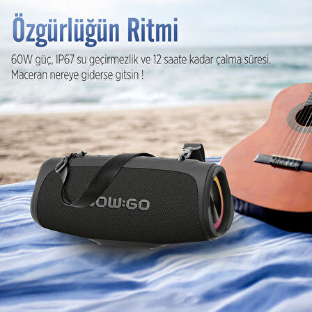 NowGo Storm S 60W RGB Super Bass TWS Party Speaker Taşınabilir Kablosuz Bluetooth Hoparlör