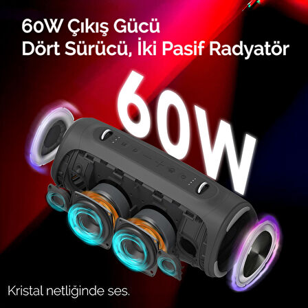 NowGo Storm S 60W RGB Super Bass TWS Party Speaker Taşınabilir Kablosuz Bluetooth Hoparlör