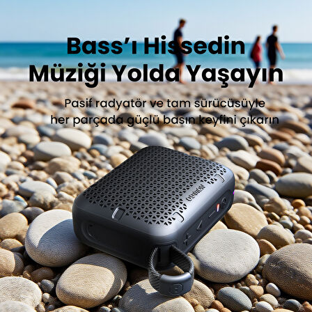 NowGo Stone M1 5W Su Geçirmez Taşınabilir Bluetooth 5.4 Hoparlör Siyah