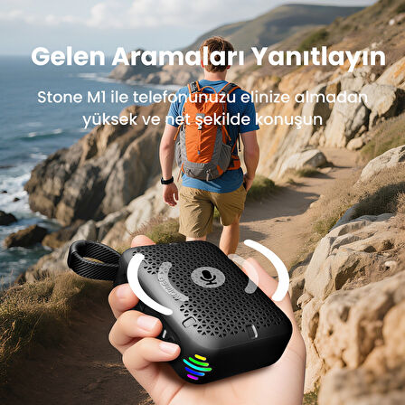 NowGo Stone M1 5W Su Geçirmez Taşınabilir Bluetooth 5.4 Hoparlör Siyah
