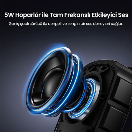 NowGo Lava Clip 5W Klipsli Su Geçirmez Taşınabilir Mini Bluetooth Hoparlör Kahverengi