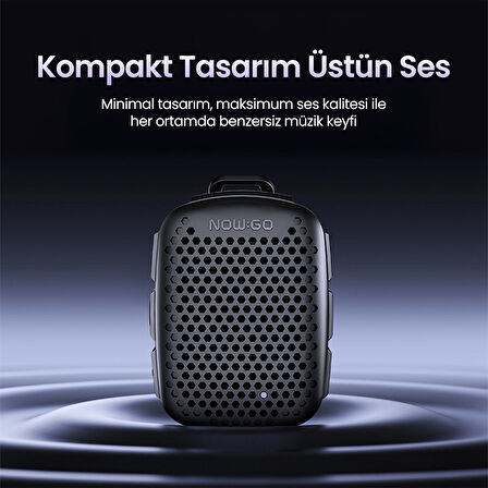NowGo Lava Clip 5W Klipsli Su Geçirmez Taşınabilir Mini Bluetooth Hoparlör Siyah