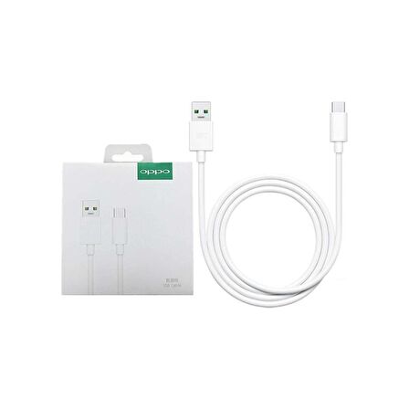 Oppo DL129 USB Type-C Şarj ve Data Kablosu Beyaz 1 Metre