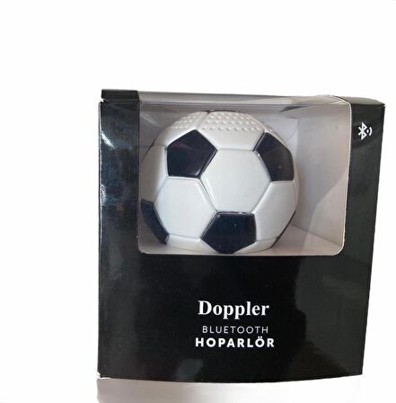 Doppler Siyah Beyaz Mini Futbol Topu Kablosuz Bluetooth Hoparlör