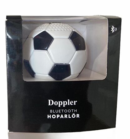 Doppler Siyah Beyaz Mini Futbol Topu Kablosuz Bluetooth Hoparlör