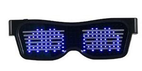 Smart Led Glasses Mavi Led Işıklı Parti Gözlüğü Kablosuz Uygulamalı Eğlence Parti HJ-LRG02