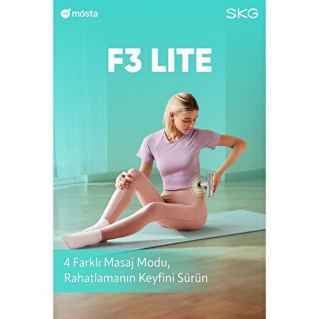 SKG F3 Lite Mini Taşınabilir Masaj tabancası 4 Darbe Yoğunluğu, Farklı Bölge 4 Masaj Başlığı