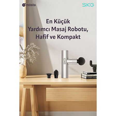 SKG F3 Lite Mini Taşınabilir Masaj tabancası 4 Darbe Yoğunluğu, Farklı Bölge 4 Masaj Başlığı