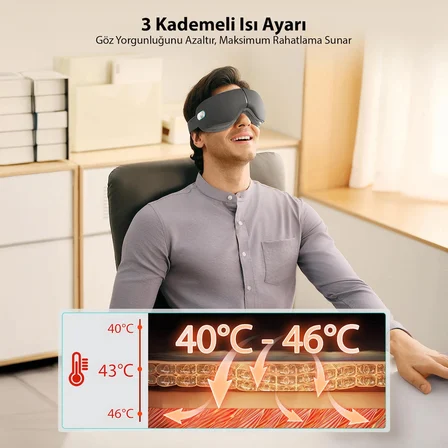 SKG ES500 Isıtmalı Göz Masaj Aleti – Bluetooth Destekli, Katlanabilir, Sessiz, 3 Kademeli Hava Basınçlı, Göz Altı Morluk ve Kırışıklık, Şakak Masajı