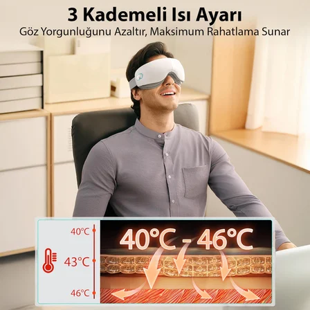 SKG ES500 Isıtmalı Göz Masaj Aleti – Bluetooth Destekli, Katlanabilir, Sessiz, 3 Kademeli Hava Basınçlı, Göz Altı Morluk ve Kırışıklık, Şakak Masajı