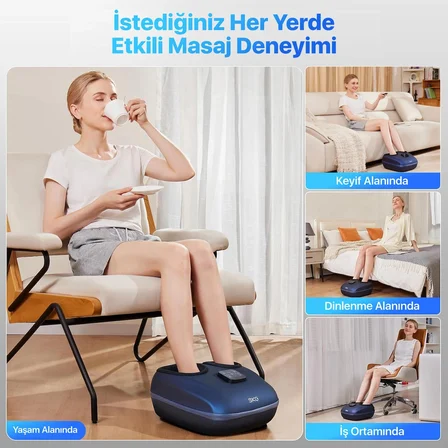 SKG YS100 Isıtmalı Ayak Masaj Aleti | Uzaktan Kumandalı | 360° Shiatsu & Hava Basıncı | Plantar Fasiit & Nöropati Rahatlatıcı | Ev ve Ofis Kullanımı | 47 Numaraya kadar Uyumlu