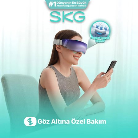 SKG KS700-E Soğuk & Sıcak Kompresli Göz Masaj Aleti | Titreşim + Hava Basıncı | Bluetooth Ses Terapisi | Akıllı Uygulama Destekli | Premium Göz Bakımı