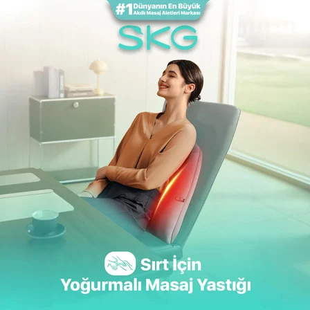 SKG TS700 Kablosuz Sırt ve Bel Masaj Aleti | 4D Shiatsu Tüm Sırt Masajı | 40 cm Ultra Uzun Gövde | Hızlı Isıtma (45–55°C) | Ultra İnce Tasarım | Type-C Şarj | Ev & Ofis Kullanımı