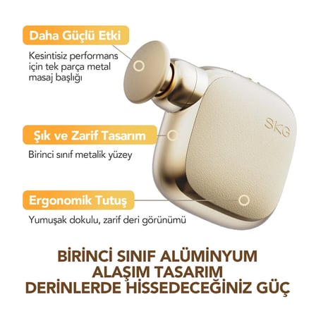 SKG FS300 Ultra Mini Masaj Tabancası | Sessiz, Güçlü Titreşimli, Cep Boy, Taşınabilir, Şarjlı | 2800 RPM, 3 Başlıklı