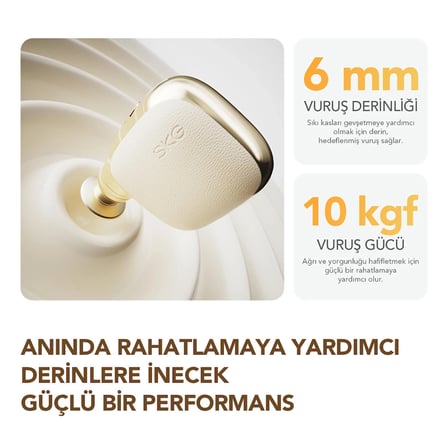 SKG FS300 Ultra Mini Masaj Tabancası | Sessiz, Güçlü Titreşimli, Cep Boy, Taşınabilir, Şarjlı | 2800 RPM, 3 Başlıklı