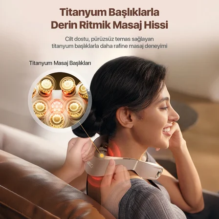 SKG G7 Pro Fold Hediye Kutulu Premium Gold Seri | TENS-EMS Akıllı Boyun Masaj Aleti | Mobil APP | Isı Terapisi-Termoterapi | Titreşim Masajı (Hediye Kutulu Premium Gold Seri)