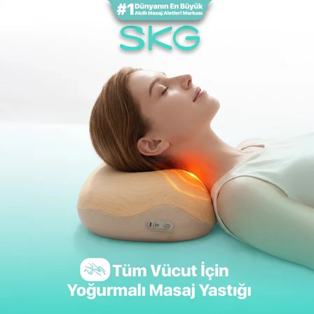 SKG 8511 Presso Kablosuz Memory Foam Masaj Yastığı | Profesyonel 3D Yoğurma Teknolojisi | 4 Masaj Modu | Geniş Alanlı Isı Terapisi | Boyun, Omuz, Bel ve Bacak Kullanımı