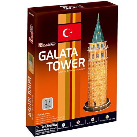 Cubic Fun 3D 17 Parça Puzzle Galata Kulesi