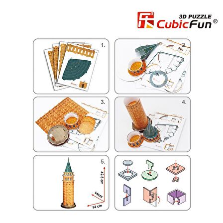 Cubic Fun 3D 17 Parça Puzzle Galata Kulesi