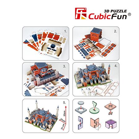 Cubic Fun 3D 225 Parça Puzzle Tarihi Ayasofya Camii