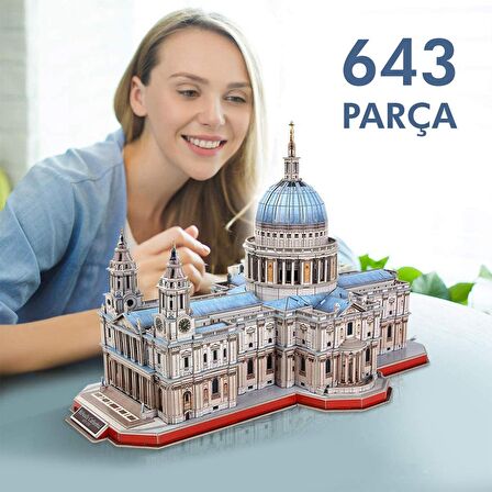 3D Puzzle Aziz Paul Katedrali 643 Parça 3D Puzzle Aziz Paul Katedrali