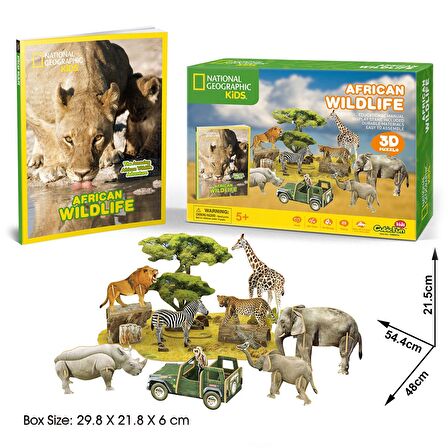 CubicFun National Geographic Kids 3D Puzzle Afrika Yaban Hayatı