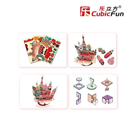 Cubic Fun Cityscape Moskova Şehir Kompozisyonu 9+ Yaş Küçük Boy Puzzle 68 Parça